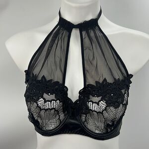 Dream girl lace black medium halter bra